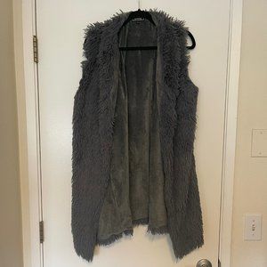 Grey Faux Fur Vest
